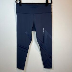 Warrior Danica Patrick Activewear Leggings Navy Blue Glossy Graphic Athletic  XL